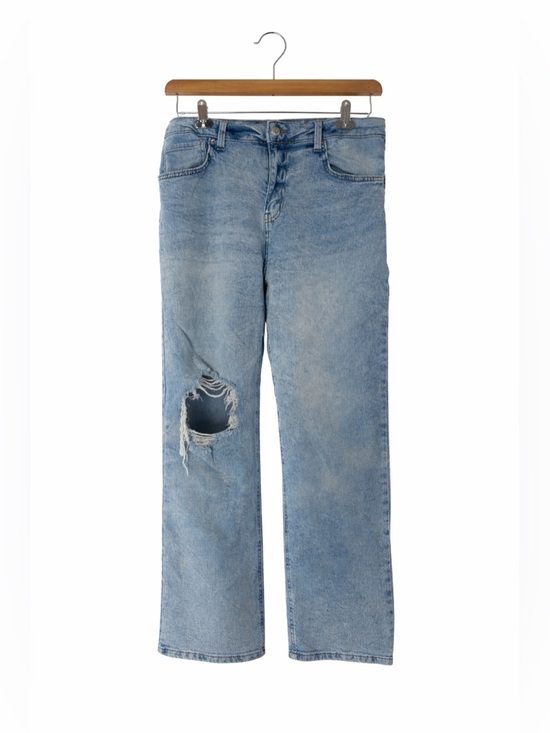 wild fable Distressed Light Blue Straight Jeans with Floral Back Pockets - Picture 2 of 8